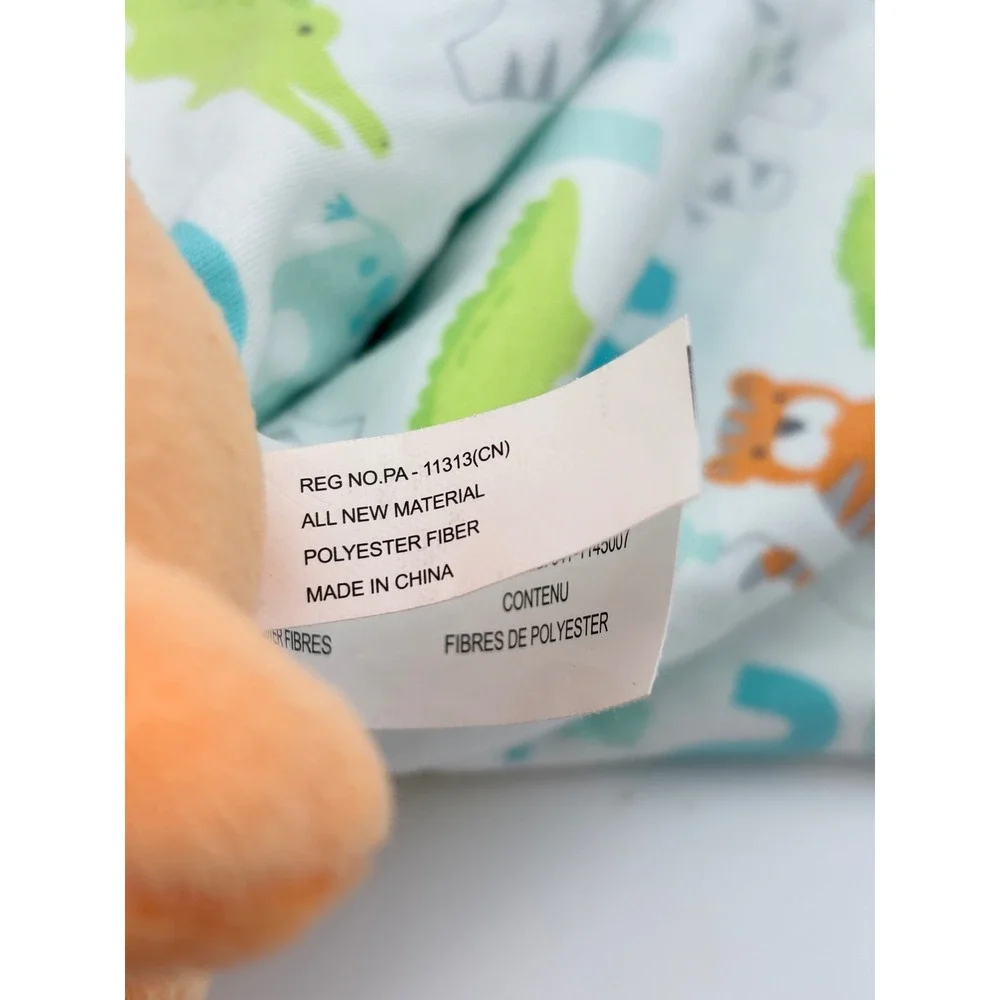 Gymboree Tiger Plush Security Blanket Lovey Jungle Animal Print Blue Orange NEW